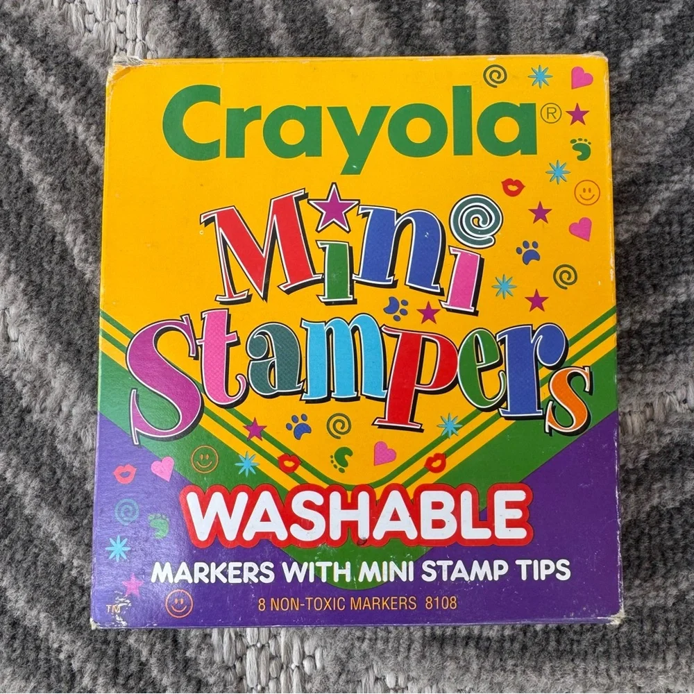 Vintage Crayola Washable Classic Markers &‎ Mini Stampers *Empty Box No Markers*